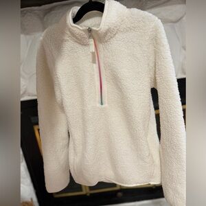 DSG Cream Sherpa Jacket with Pink and Blue Zipper